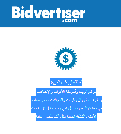 اكسب المال من موقعك ومدونتك من موقع bidvertiser