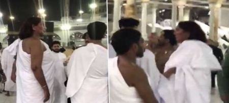 فيديو غريب لامراة ترتدي “إحرام الرجال” داخل المسجد الحرام !